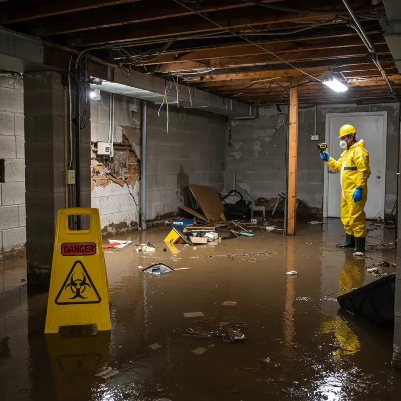 Flooded Basement Electrical Hazard in Davidson County, NC Property